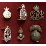 British Cap Badges (6) Including: Army Catering Corps (Staybright), Northumberland Fusiliers',