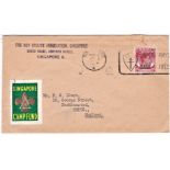 Scouting/Singapore Boy Scouts Association Singapore cover with KGVI 12cents stamps and Singapore