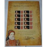 Great Britain 2008 450th Anniversary of Queen Elizabeth I Royal Mail Smilers Sheet, 10 x First Class