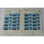 GB 2009 Flying High/Spring Stampex, Royal Mail Smilers Sheet, 20 x blue hello stamps