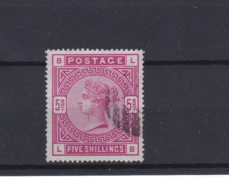 Great Britain 1883 5/- Rose SG180, lightly used, clear profile