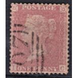 Great Britain 1856-58 1d pale Rose SG39 nicely used Cat £35