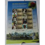 Great Britain 2009 Test Cricket Record Breakers / Spring Stampex, Royal Mail Smilers Sheet,