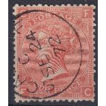 Great Britain 1865-67 4d vermillion, Plate 12, very fine used cds