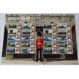 GB 2009 Castles of England, Royal Mail Smilers Sheet LS59. 20 x first class St. George's flag stamps