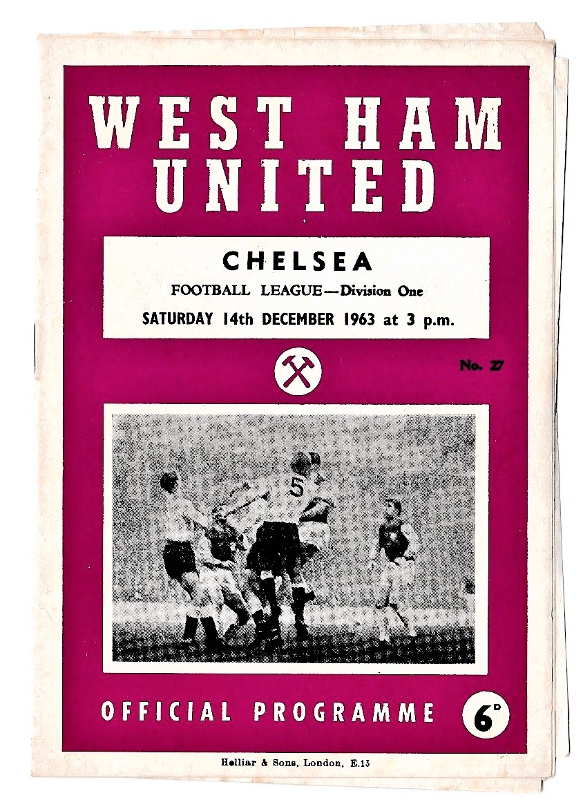 West Ham United v Chelsea 1963 December 14th League 1 football programme