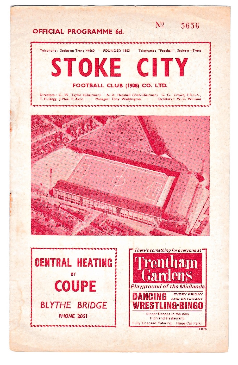 Stoke City V Chelsea 1965 February 27th League rusty staples
