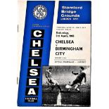 Chelsea v Birmingham City 1965 April 3rd League horizontal crease