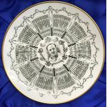 Sir Donald Bradman AC "Century of Centuries" Coalport 9" plate with all his centuries depicted