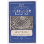 Chelsea v Blackpool 1952 10th September League Division 1 vertical crease