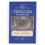 Chelsea v Portsmouth 1952 30th August League Division 1 team change in pencil pages loose, no