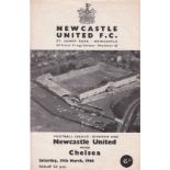 Newcastle United v Chelsea 1966 March 19th League horizontal and vertical crease