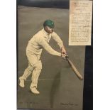 Australia (Victoria) and Tests 1905 colour print of Mr C E McLeod Batting by Chevalier Taylor. Small