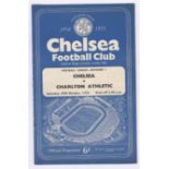Chelsea v Charlton Athletic 1954 October 30th Div. 1 team page damaged (old glue ?) still readable