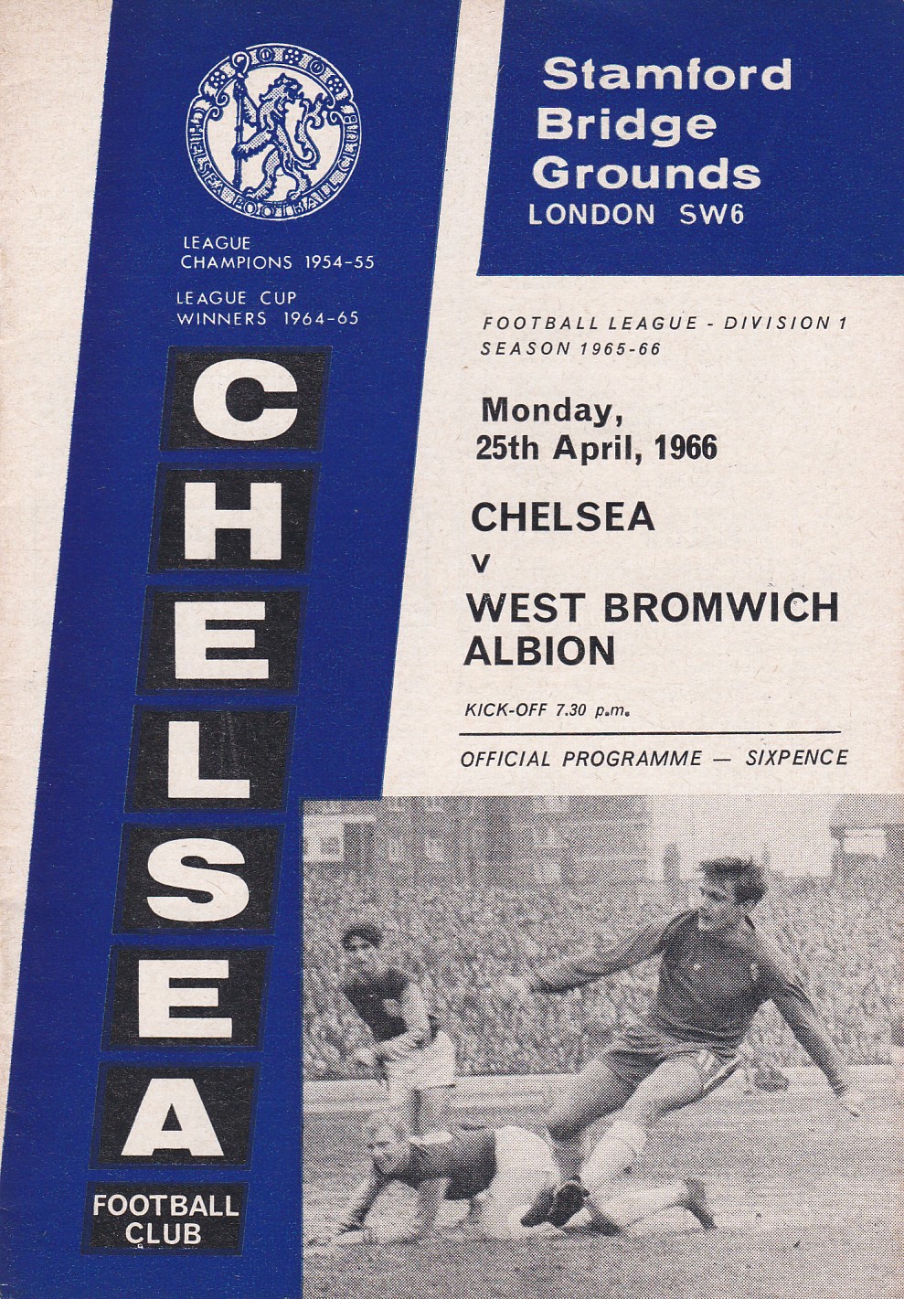 Chelsea v West Bromwich Albion 1966 April 25th League