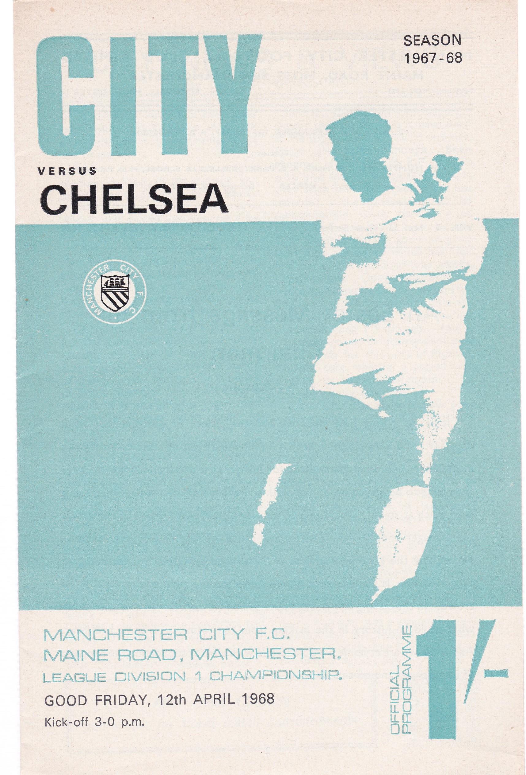 Manchester City v Chelsea 1968 April 12th League