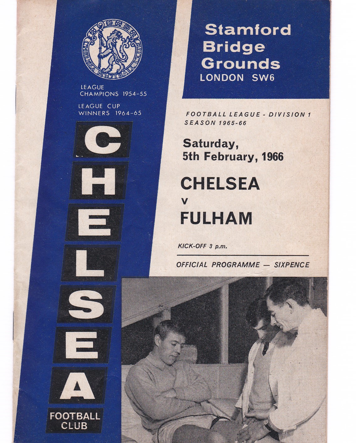 Chelsea v Fulham 1966 February 5th League