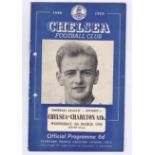 Chelsea v Charlton Athletic 1950 8th March League Division 1 hole punched left