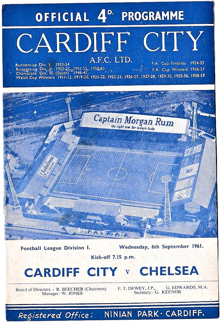Cardiff City v Chelsea 1961 September 6th League