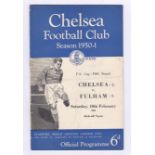 Chelsea v Fulham 1951 10th February FA Cup Fifth Round rusty staples score in pen