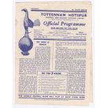 Tottenham Hotspur v Chelsea 1951 March 3rd Div. 1 horizontal & vertical creases