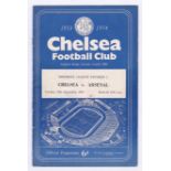 Chelsea v Arsenal 1953 15th September League Division 1 back cover scruffy removed from scrap