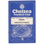Chelsea v Charlton Athletic 1956 November 3rd Div. 1 score in pencil