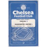 Chelsea v Manchester United 1954 October 16th Div. 1 Score in pen front cover & team page rusty