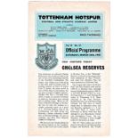 Tottenham Hotspur v Chelsea Reserves 1965 March 10th Football Combination vertical crease