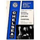 Chelsea v Liverpool 1965 April 16th Good Friday League horizontal crease