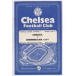 Chelsea v Birmingham City 1956 September 15th Div.1 vertical crease rusty staples