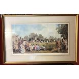 Vintage Cricket - A Large Print by Eric Sturgeon (signed) gilt framed and glazed. A Fine print of