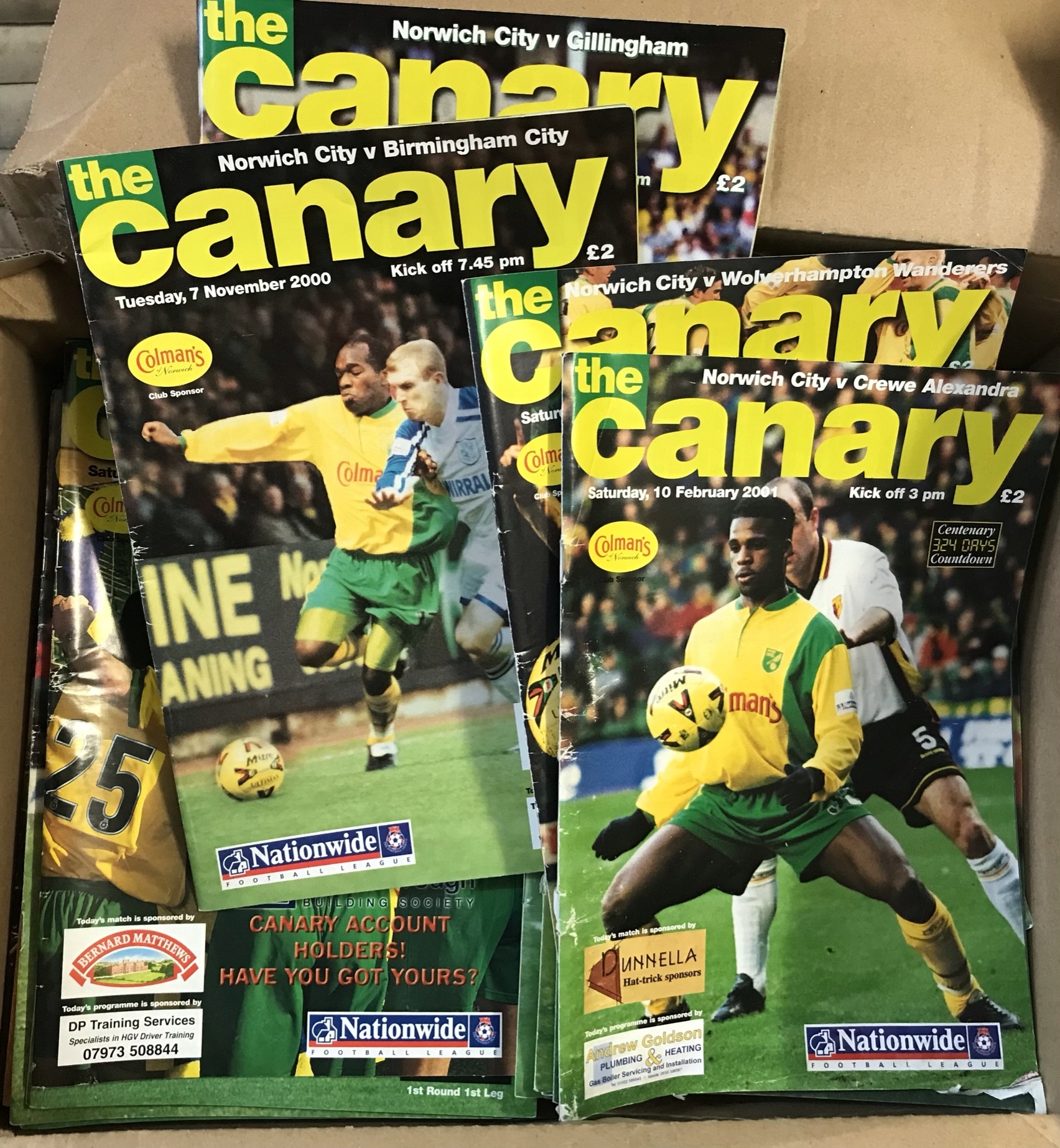 Norwich City Football Club - 1994-1998 - nice clean range of programmes (89). Buyer collects this