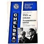 Chelsea v Peterborough United 1965 March 6th FA Cup Sixth Round team change in pen