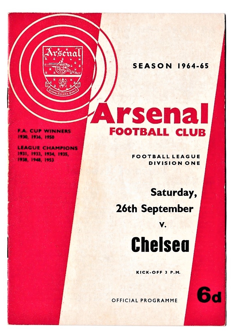 Arsenal v Chelsea 1964 September 26th League