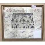 England team photograph, autographs Parfitt, Barrington, Illingworth Titmus, Shepherd, Graveney,