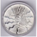 Australia 2002 Silver dollar Kangaroo-aboriginal art, KM 642