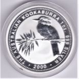 Australia 2000 silver proof dollar kookaburra