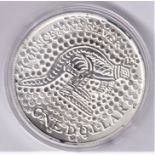 Australia 2001 Silver proof dollar aboriginal design, KM 590