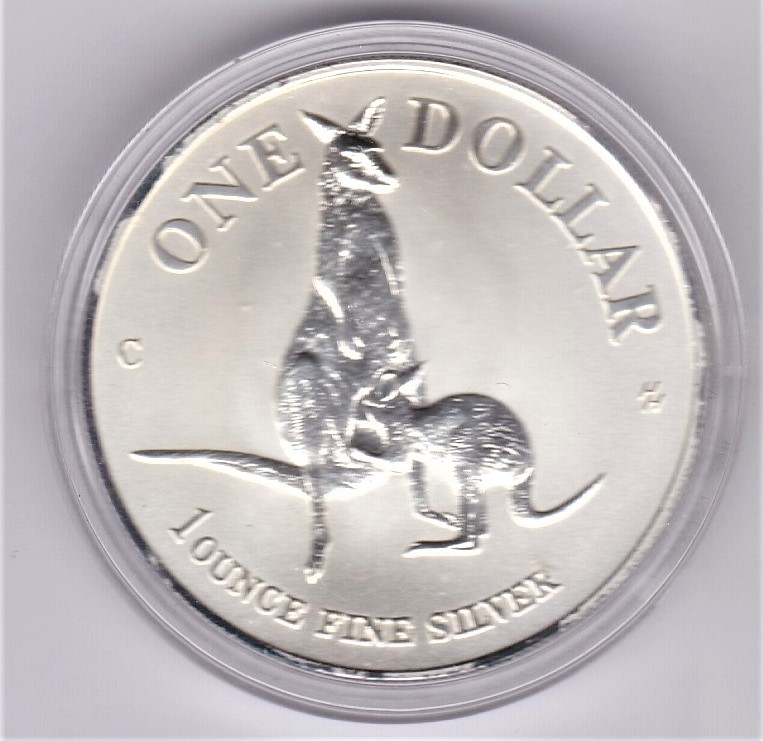Australia 1996 Silver proof dollar kangaroo and young