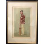 Vanity Fair Lithograph Lord Dalmeny 1904 Men of the Day No. 931 #1186 Cricket Framed and Glazed.