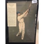 1905 Worcestershire Mr R E Foster, fine colour print of this batsman, Highest Test Score 287 by