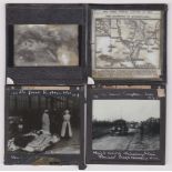 WWI Glass Magic Lantern Slides (4) - News of the Great European War No's 173 & 248, Belgian Soldiers