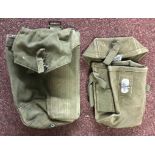 American WWII Webbing Kit Pouches (2) dated 1942. Both in good condition with good ink stamps