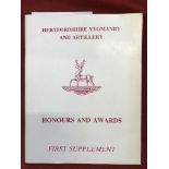 Hertfordshire Yeomanry and Artillery - Honours and Awards First Supplement. Compiled by Lt-Col. J.
