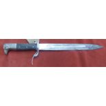 Imperial German KS98 1898 pattern Officers Dress Bayonet with three riveted chequered grip, early