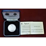 GB Spink & Son, silver medallion 80th birthday of HM Queen mother, 26 GR, 38 mm, in original case