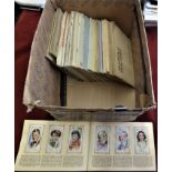 A quantity of old cigarette cards in small albums (1d), some useful sets, and three slot-in