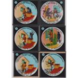 Glass Magic Lantern Slides (7) - Comic set "Sweep & Whitewasher" antique magic lantern slides c1890.