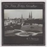 Glass Magic Lantern Slide (1) - a view of 'The Three Spires Coventry' made in the 1890s by G.T.